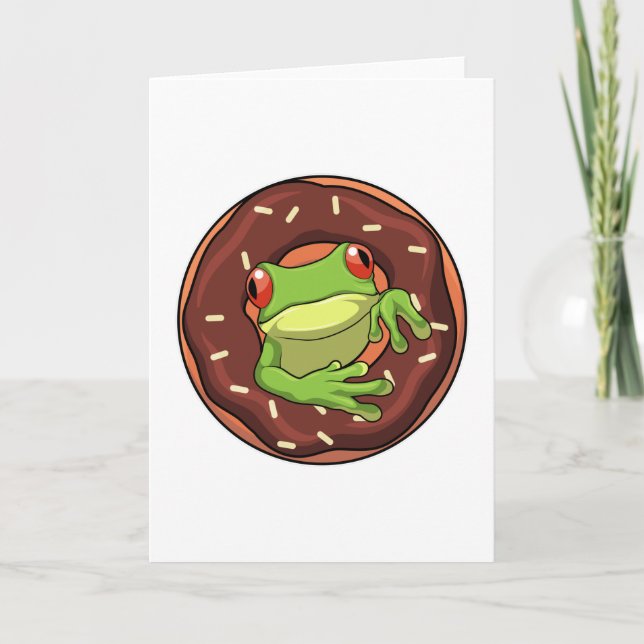 Frog with Donut Kort (Framsida)