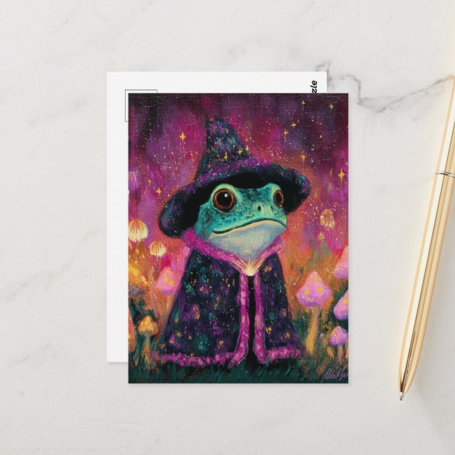 Frog Wizard Vykort (Fram/Back In Situ)