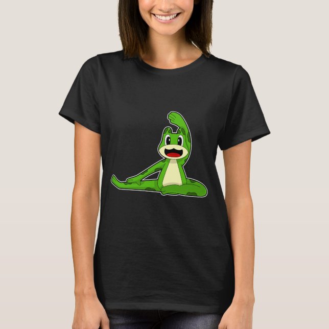 Frog Yoga Fitness Gymnastics T Shirt (Framsida)