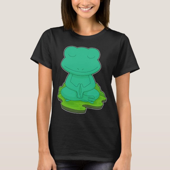 Frog Yoga Fitness Meditation T Shirt (Framsida)