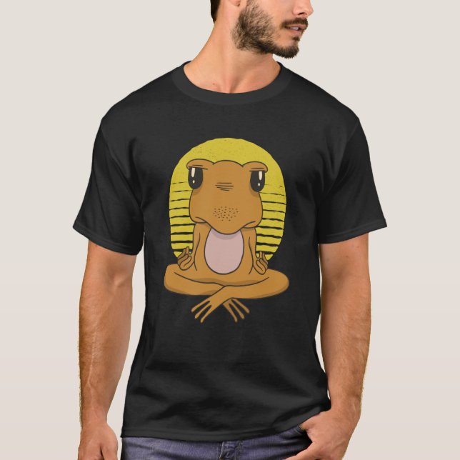 frog yoga namaste t shirt (Framsida)