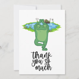 Frog Yoga - tack för ditt kort med dambakgrund