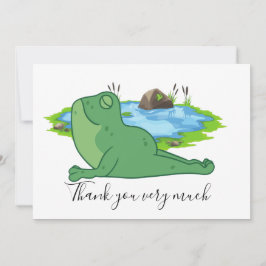 Frog Yoga - tack för ditt kort med dambakgrund