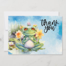 Frog Yoga - tack för ditt kort med dambakgrund