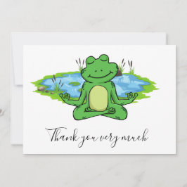Frog Yoga - tack för ditt kort med dambakgrund