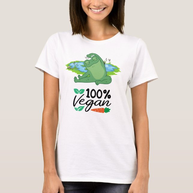 Frog Yoga vegan veggie vegetarian T Shirt (Framsida)