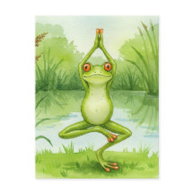 Frog Yoga-vykort