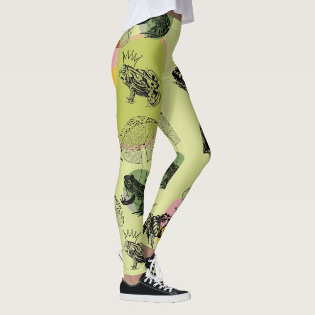 Frogcore och Mushroom Älskare Aesthetic Leggings (Höger)