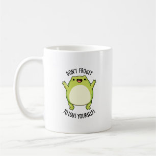 Froget inte till Kärlek Yourself Funny Frog Pun Kaffemugg