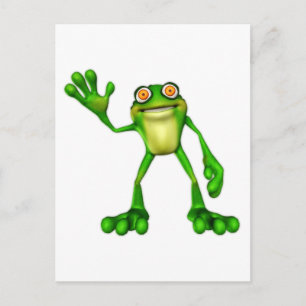 Froggie den söta tecknade vågande grodan vykort