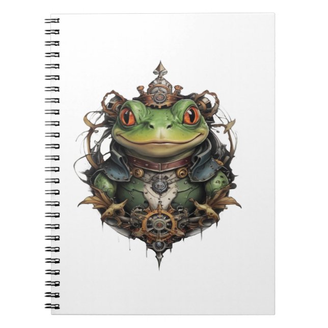 Froggie Frog Steampunk Design Anteckningsbok (Framsidan)