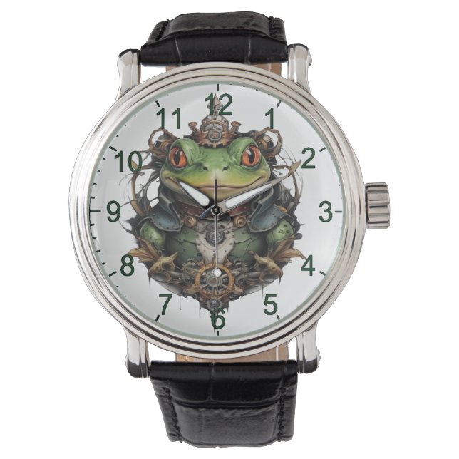 Froggie Frog Steampunk Design Armbandsur (Framsida)