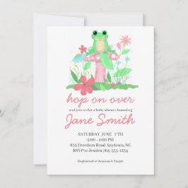 Froggie Fun Frog Baby Shower Invitation Girl Inbjudningar