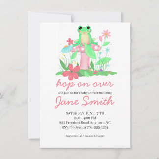 Froggie Fun Frog Baby Shower Invitation Girl Inbjudningar