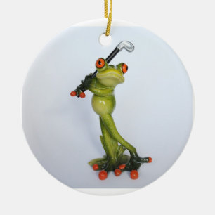 Froggie Golfer Julgransprydnad Keramik