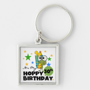 Froggie Hoppy 30års födelsedag Fyrkantig Silverfärgad Nyckelring