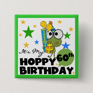 Froggie Hoppy 60th födelsedag Knapp