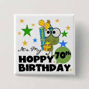 Froggie Hoppy 70th födelsedag Knapp