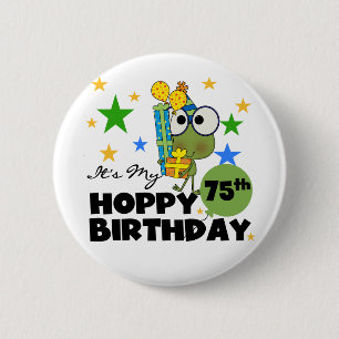 Froggie Hoppy 75:efödelsedag Knapp