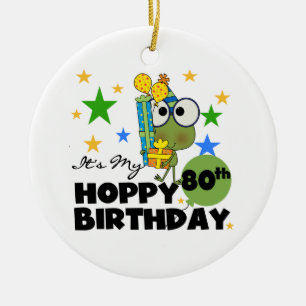 Froggie Hoppy 80th födelsedag Julgransprydnad Keramik