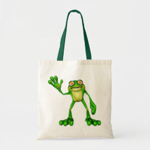 Froggie the Cute Tecknad Waving Frog Tygkasse