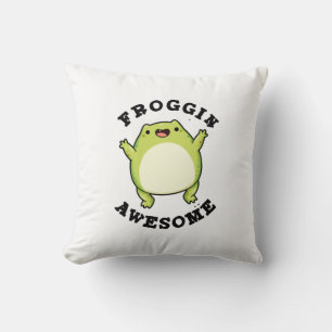 Froggin Fantastisk Funny Frog Pun Kudde