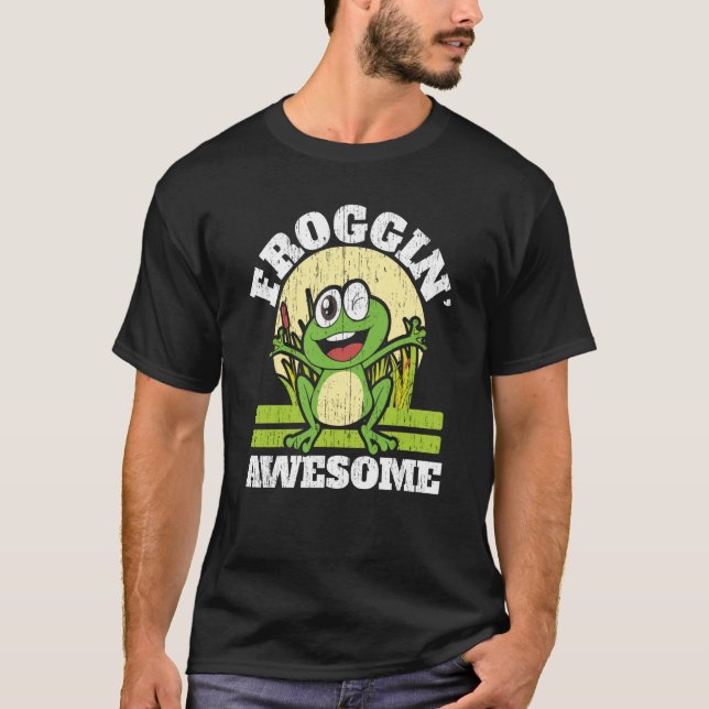 Froggin Fantastisk Red Eyed Träd Frog Toad Amphibi T Shirt (Framsida)