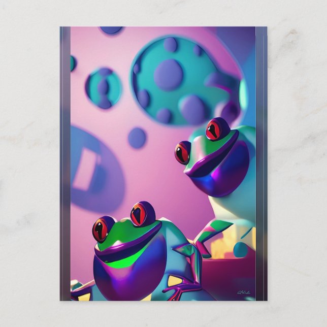 Froggled Ken Gage Fantasy Frog Vykort (Framsida)