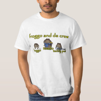 froggo och utslagsplats för da-besättningmusikband t-shirt