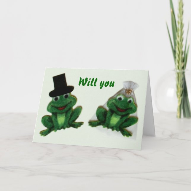 Froggy Bröllop - kan du gifta mig med mig? Kort (Framsida)