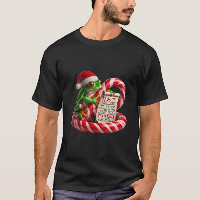 ​FROGGY Christmas | Funny Red-Eyed Tree Frog  T Shirt (Framsida)