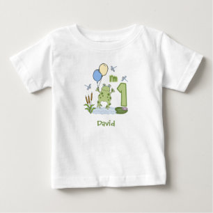 Froggy First Birthday Baby Bodydräkt T Shirt