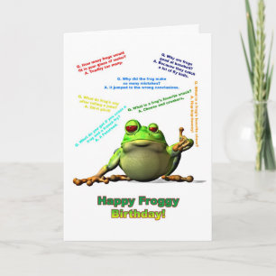 Froggy-födelsedagskort med froggy-skämt kort