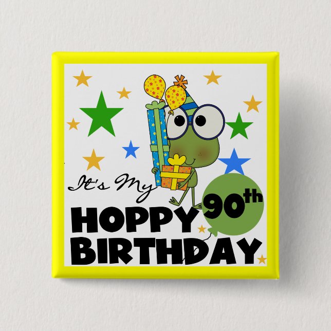 Froggy Hoppy 90:e Birthday Knapp (Framsida)