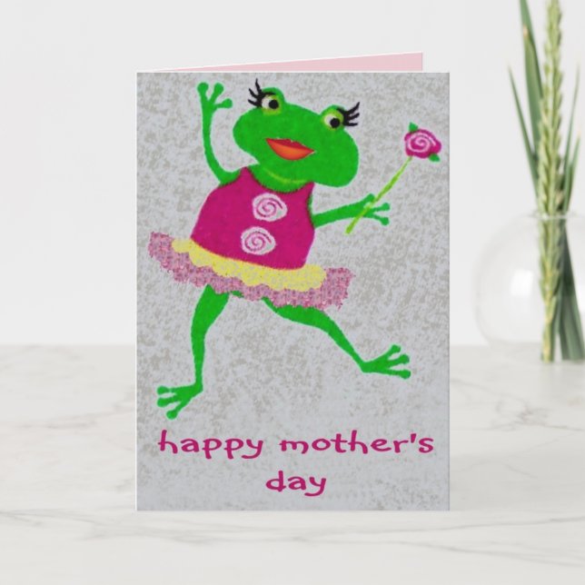 Froggy-kort för lycklig Mors dag. Mamma! Kort (Framsida)