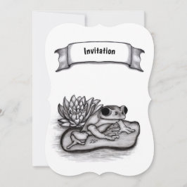 Froggy med Lotus Flower, lägg till din text Inbjudningar