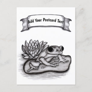 Froggy med Lotus Flower, lägg till din text Vykort