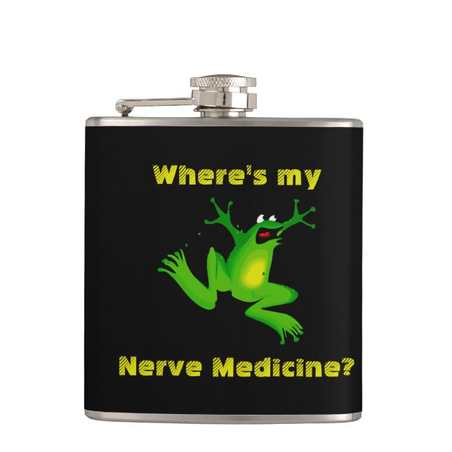 Froggy Nerve Medicine Flask Fickplunta (Framsidan)