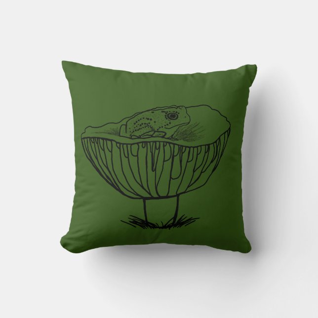 Froggy på ett svamprum kudde (Framsida)