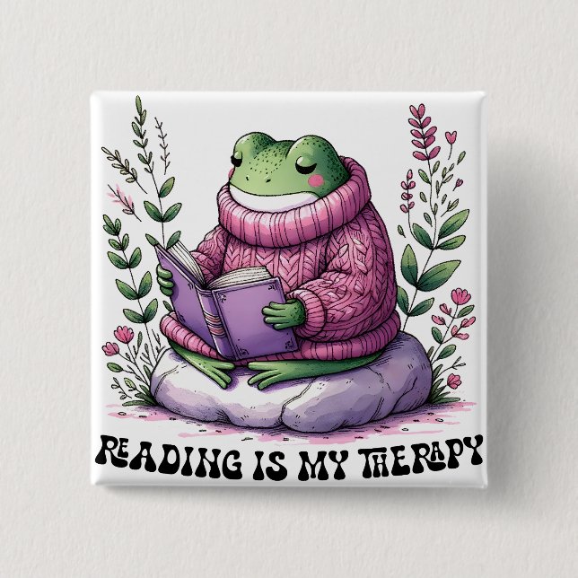 Froggy Reading är min terapi Knapp (Framsida)