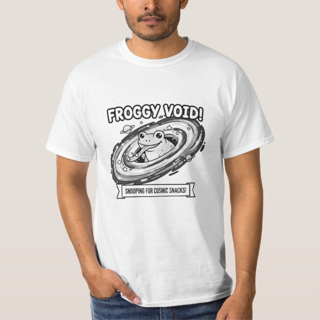 Froggy Void Funny Space Frog Cartoon T Shirt (Framsida)