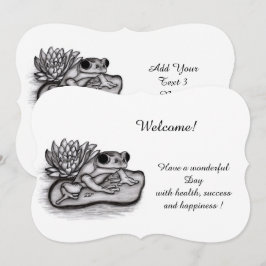 Froggy with Lotus Flower , lägg till din text Inbjudningar