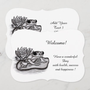 Froggy with Lotus Flower , lägg till din text Inbjudningar