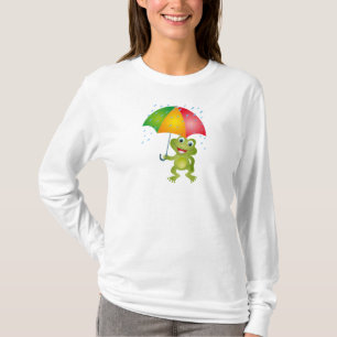 Froggyen med regnar paraplyet t shirt