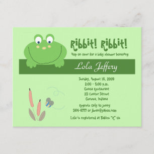 Froggyville Cute Frog Baby Shower-inbjudan Inbjudningar