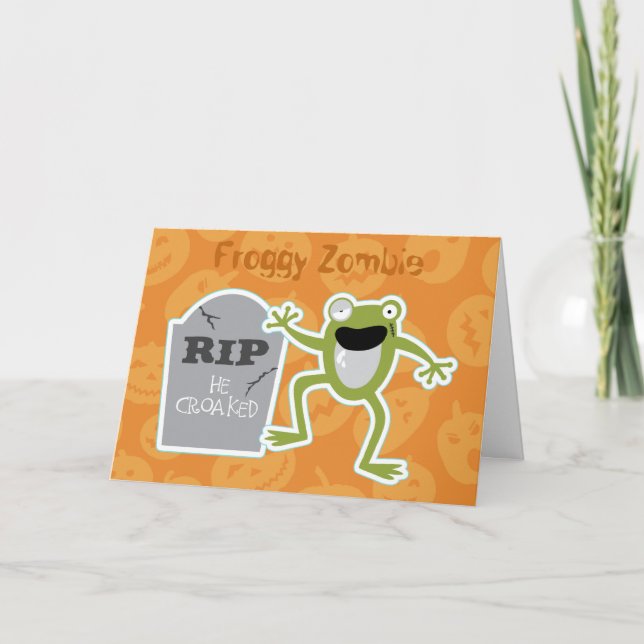 FroggyZombie Halloween Kort (Framsida)
