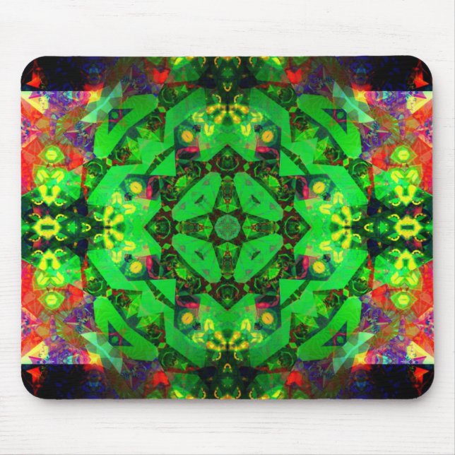 Frogiana: Grönt Red Geometric Arts Mousepad Musmatta (Framsidan)