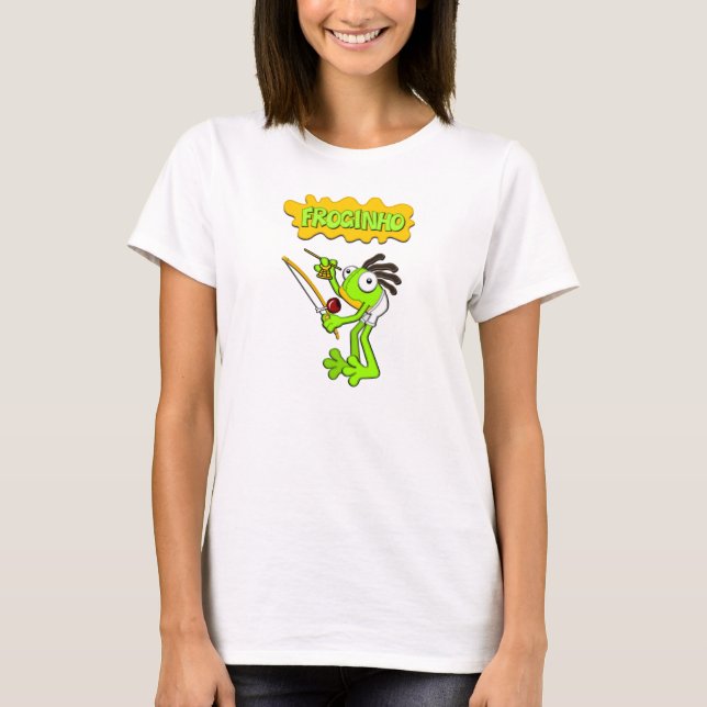 Froginho de Capoeira grodakvinna tshirts/tröjor T-shirt (Framsida)