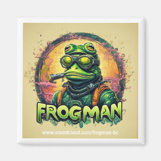 Frogman Square Magnet 2 tum x 2 tum
