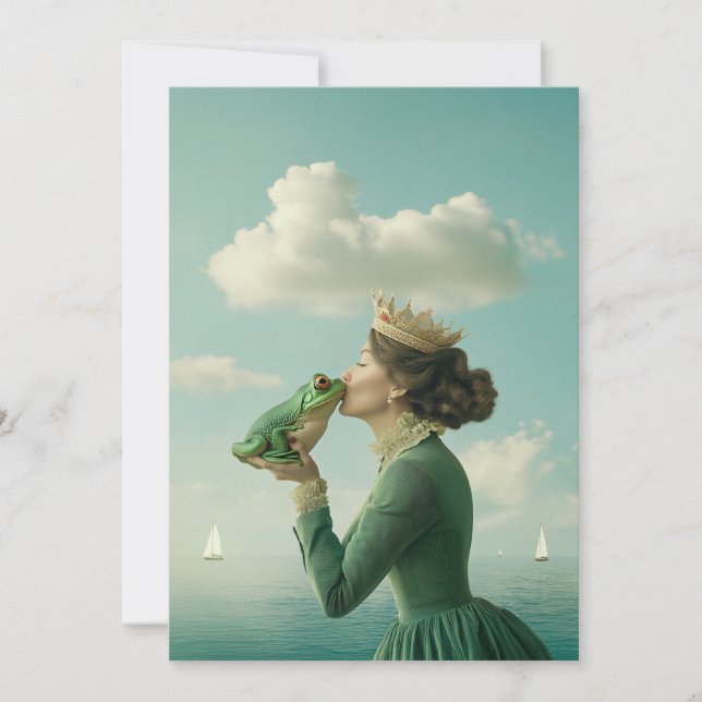 Frogprins kyss inbjudningar (Framsida)